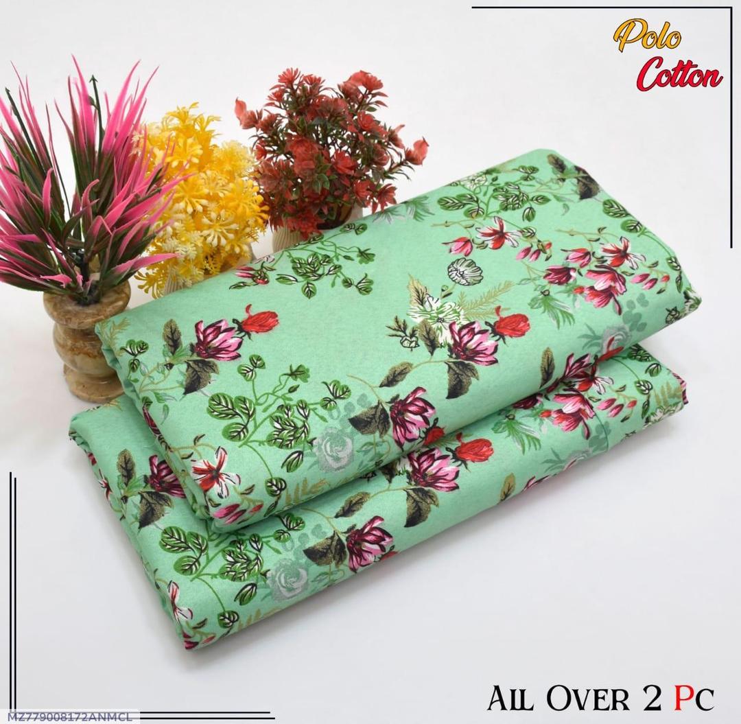 2 Pcs Women's Unstitched Printed Suit