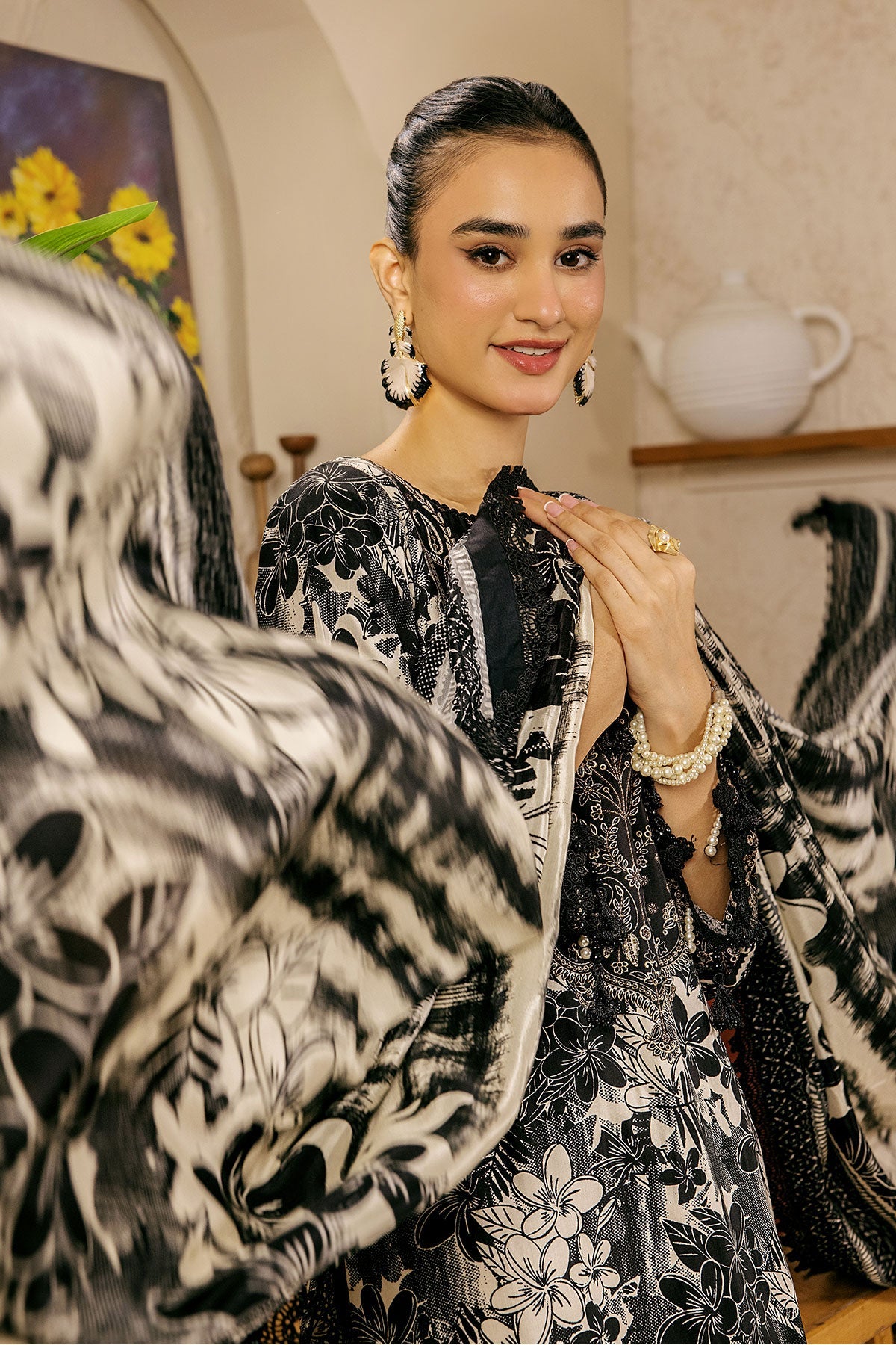 Safwa Limra 3 Piece Printed Premium Viscose Unstitched Sui