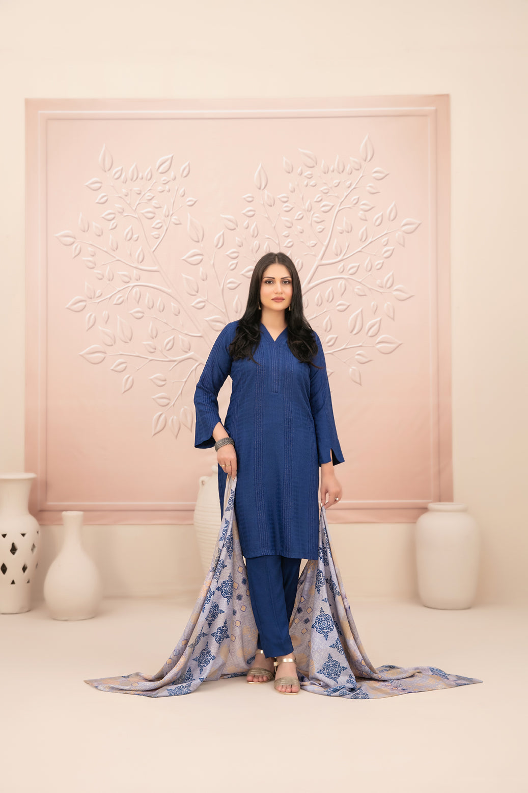 Tawakkal Fabrics D-5011 Nazaaha un-stitched shalwar fabric leather peach