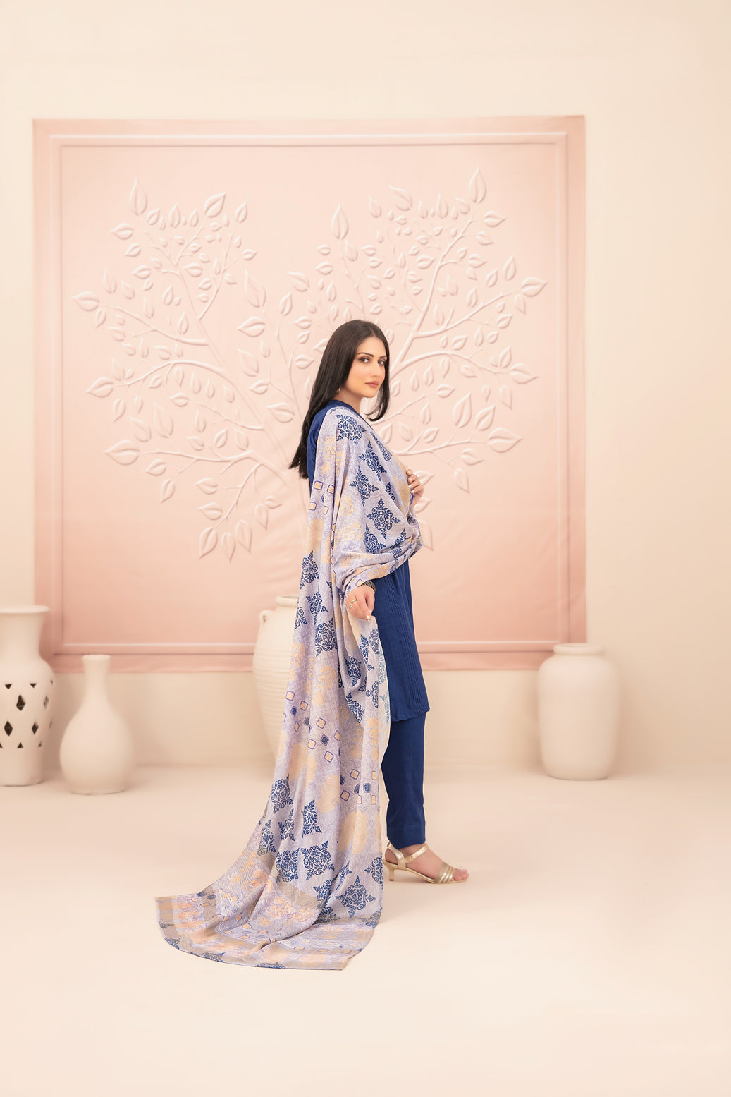 Tawakkal Fabrics D-5011 Nazaaha un-stitched shalwar fabric leather peach