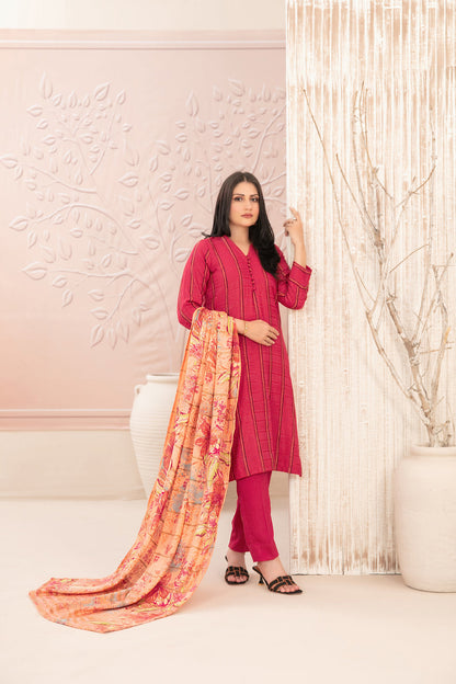 Tawakkal Fabrics D-5011 Nazaaha digital printed shawl dupatta leather peach