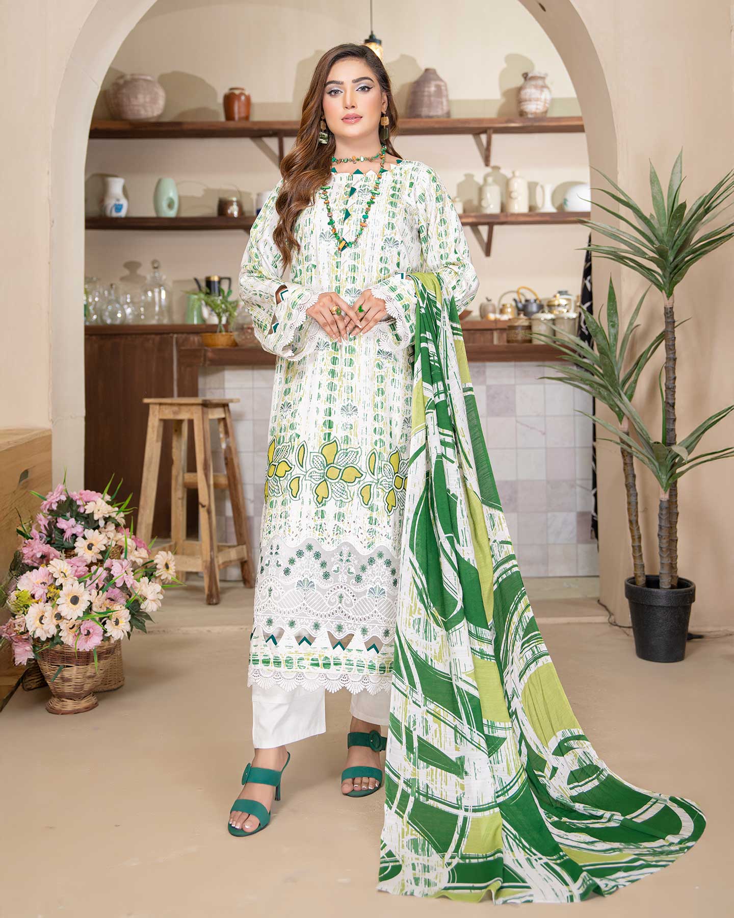 Grace Hazel by Aalaya Winter Vol 02 3-piece unstitched suit set front view