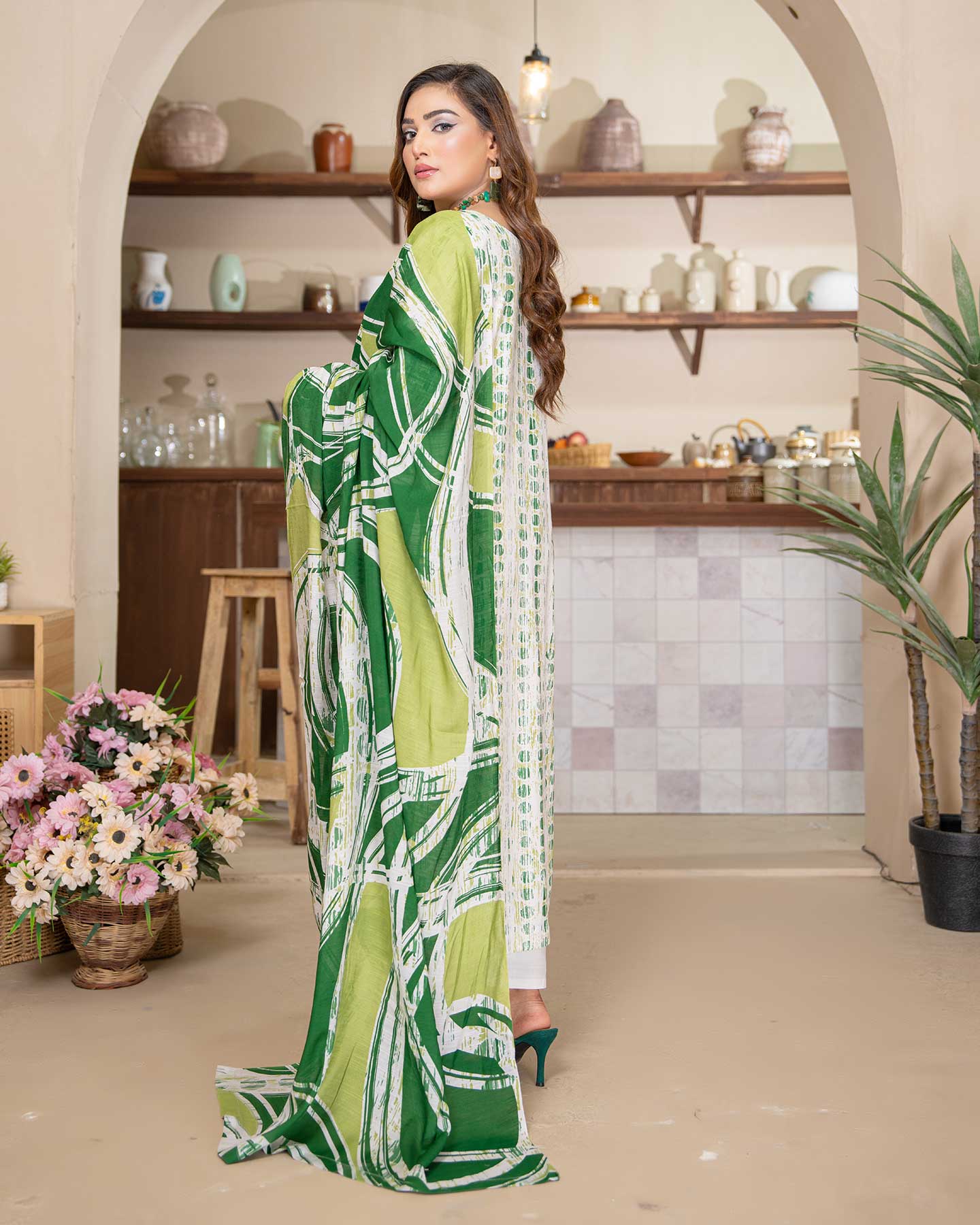 Fancy diamond slub printed dupatta of Grace Hazel Winter Vol 02