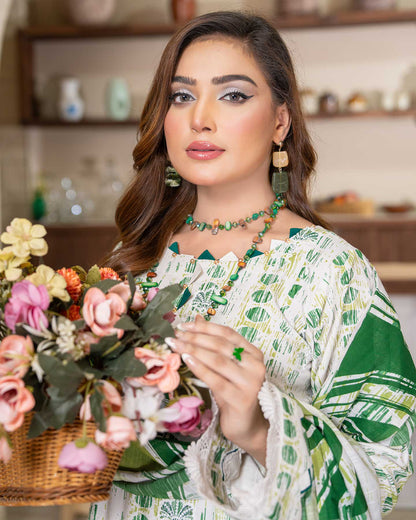 Close-up of embroidered appliqué work on shirt of Grace Hazel Aalaya