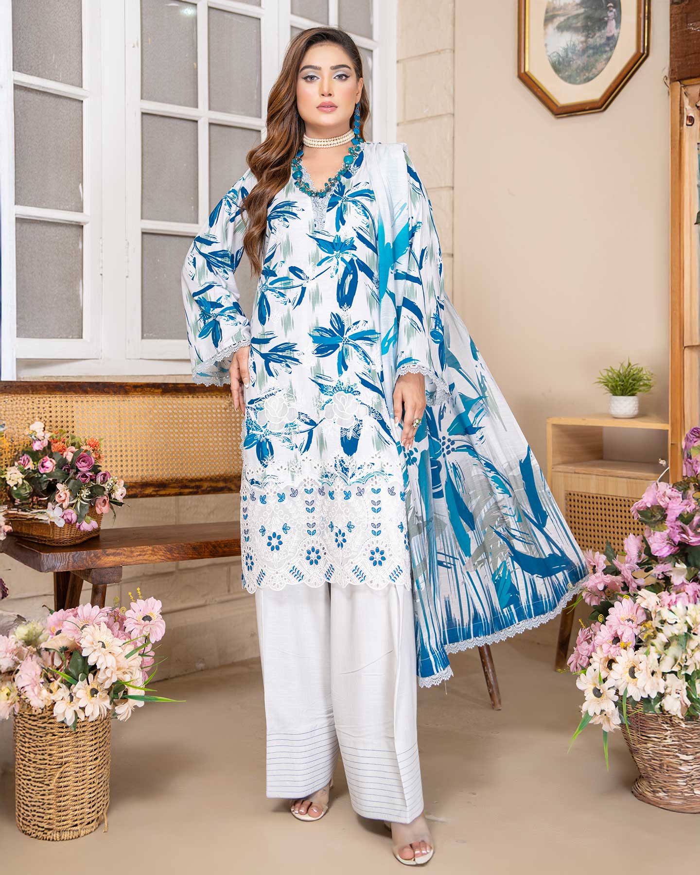 shirt, dupatta, trousers of Grace Hazel by Aalaya Winter Vol 02