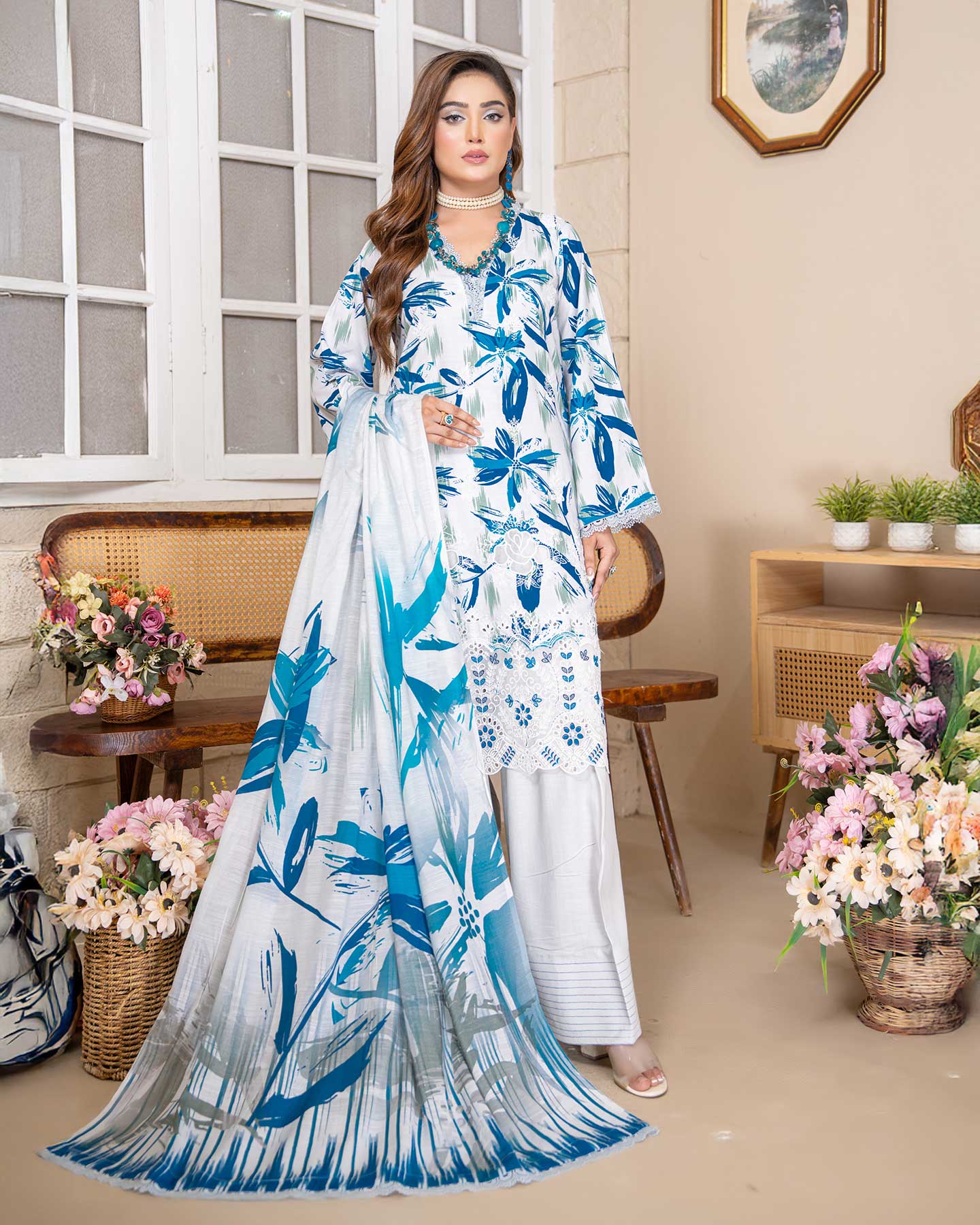 Grace Hazel by Aalaya Winter Vol 02 3-piece unstitched suit set front view