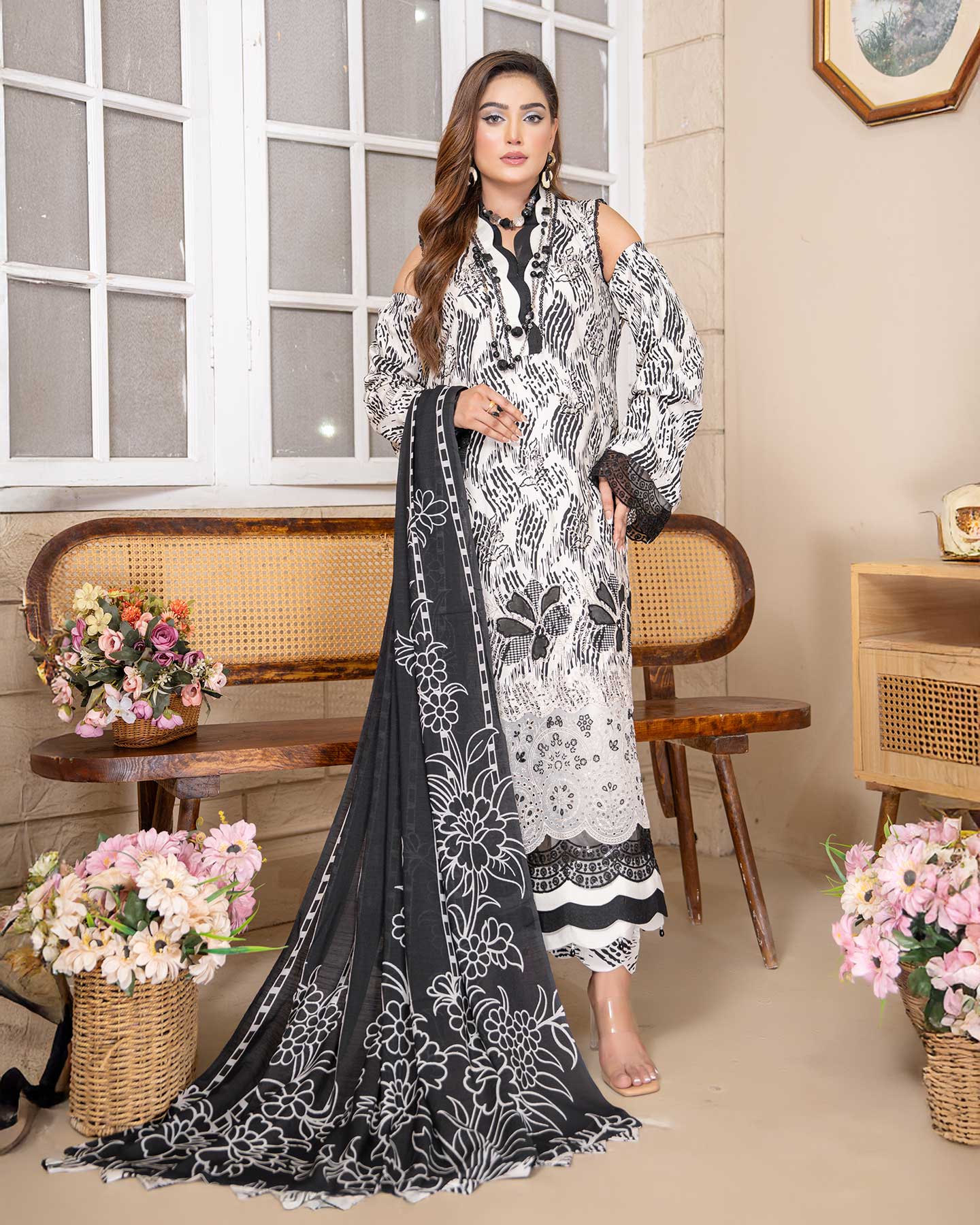 Grace Hazel by Aalaya Winter Vol 02 3-piece unstitched suit set front view
