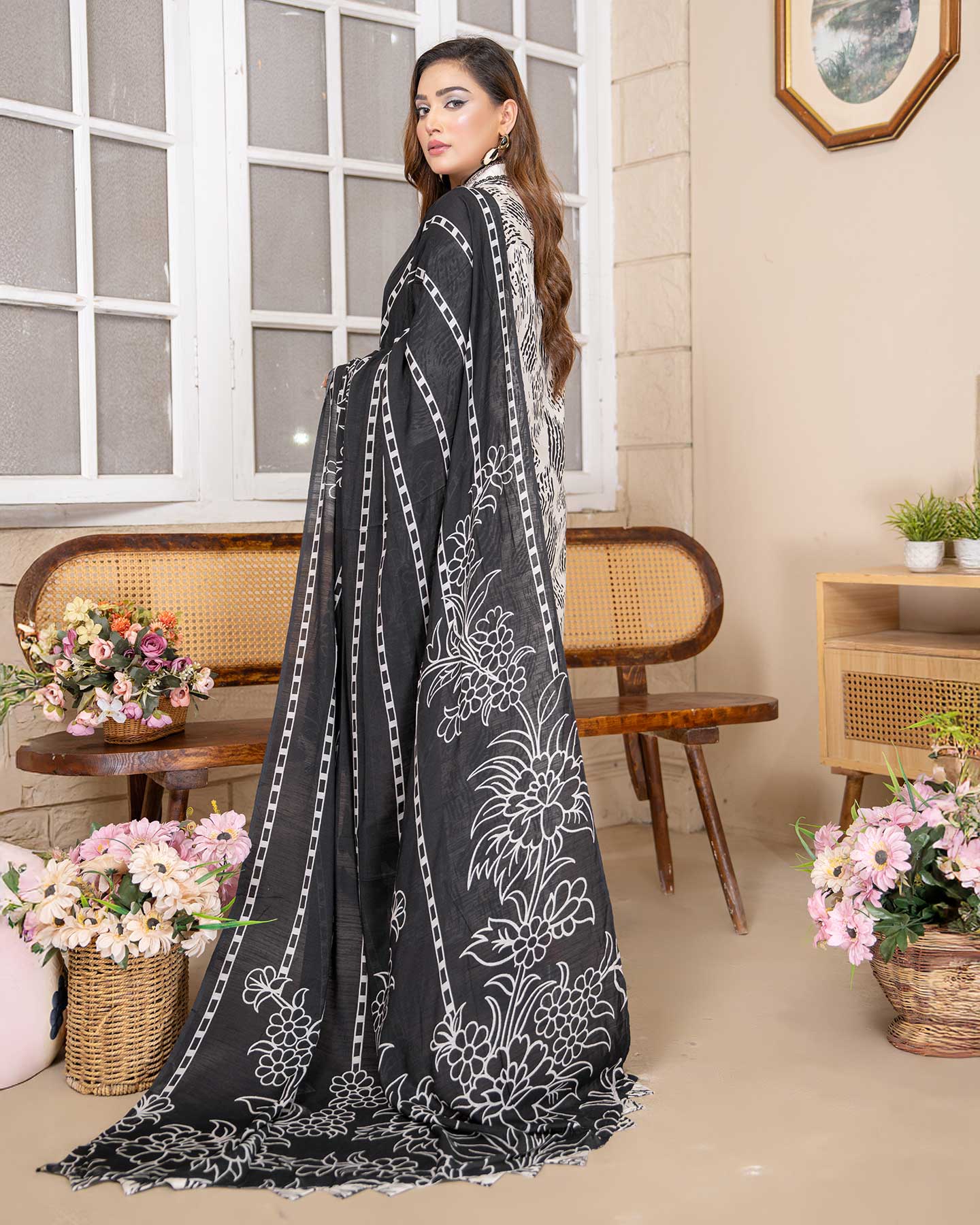 Fancy diamond slub printed dupatta of Grace Hazel Winter Vol 02