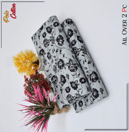 2 Pcs Women's Unstitched Printed Suit