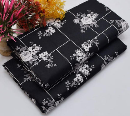 2 Pcs Women's Unstitched Printed Suit