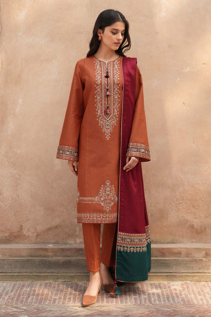 3 Pcs Women's Unstitched Embroidered Suit