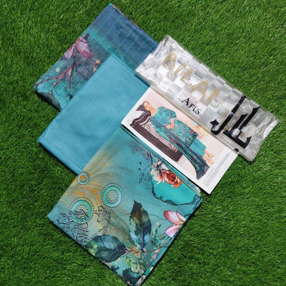 3 Pcs Women's Unstitched Digital Print Suit