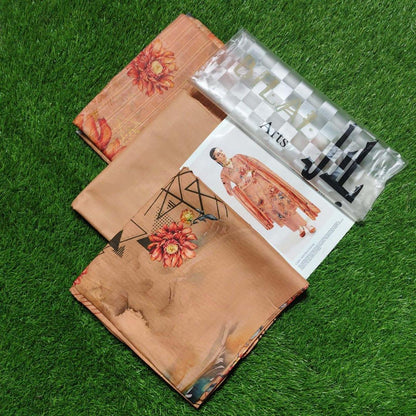 3 Pcs Women's Unstitched Digital Print Suit