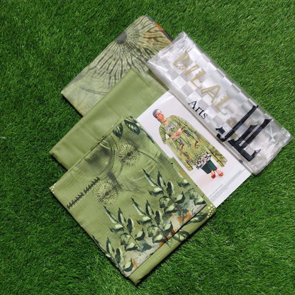3 Pcs Women's Unstitched Digital Print Suit