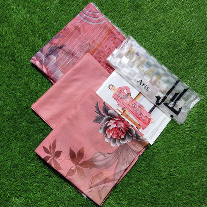 3 Pcs Women's Unstitched Digital Print Suit