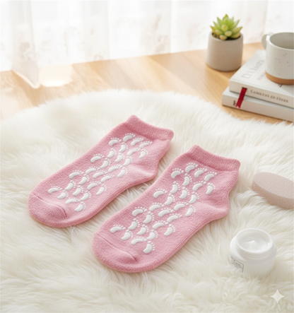 Moisturizing spa gel socks for cracked heels and dry feet treatment