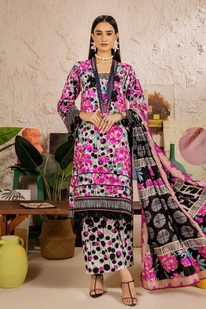 Safwa Limra 3 Piece Printed Premium Viscose Unstitched Sui