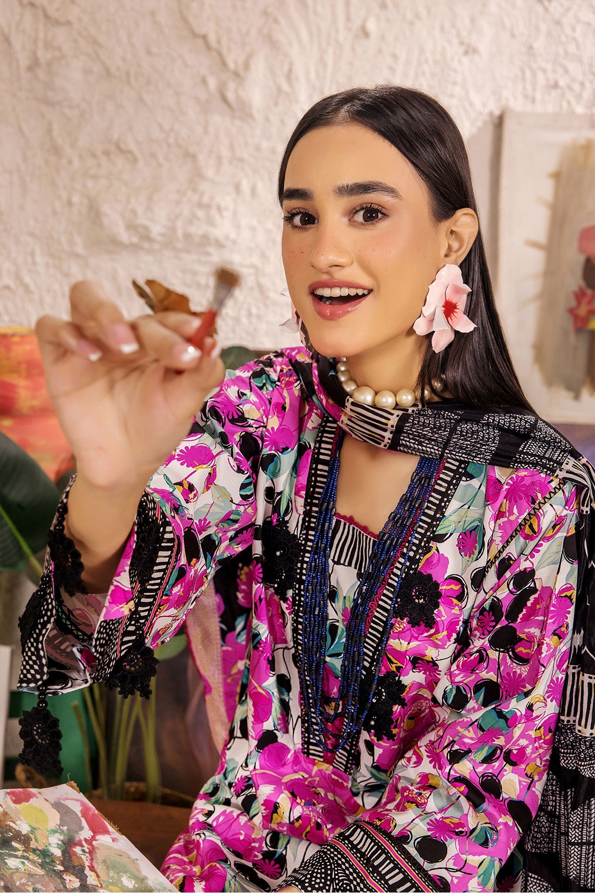 Safwa Limra 3 Piece Printed Premium Viscose Unstitched Sui