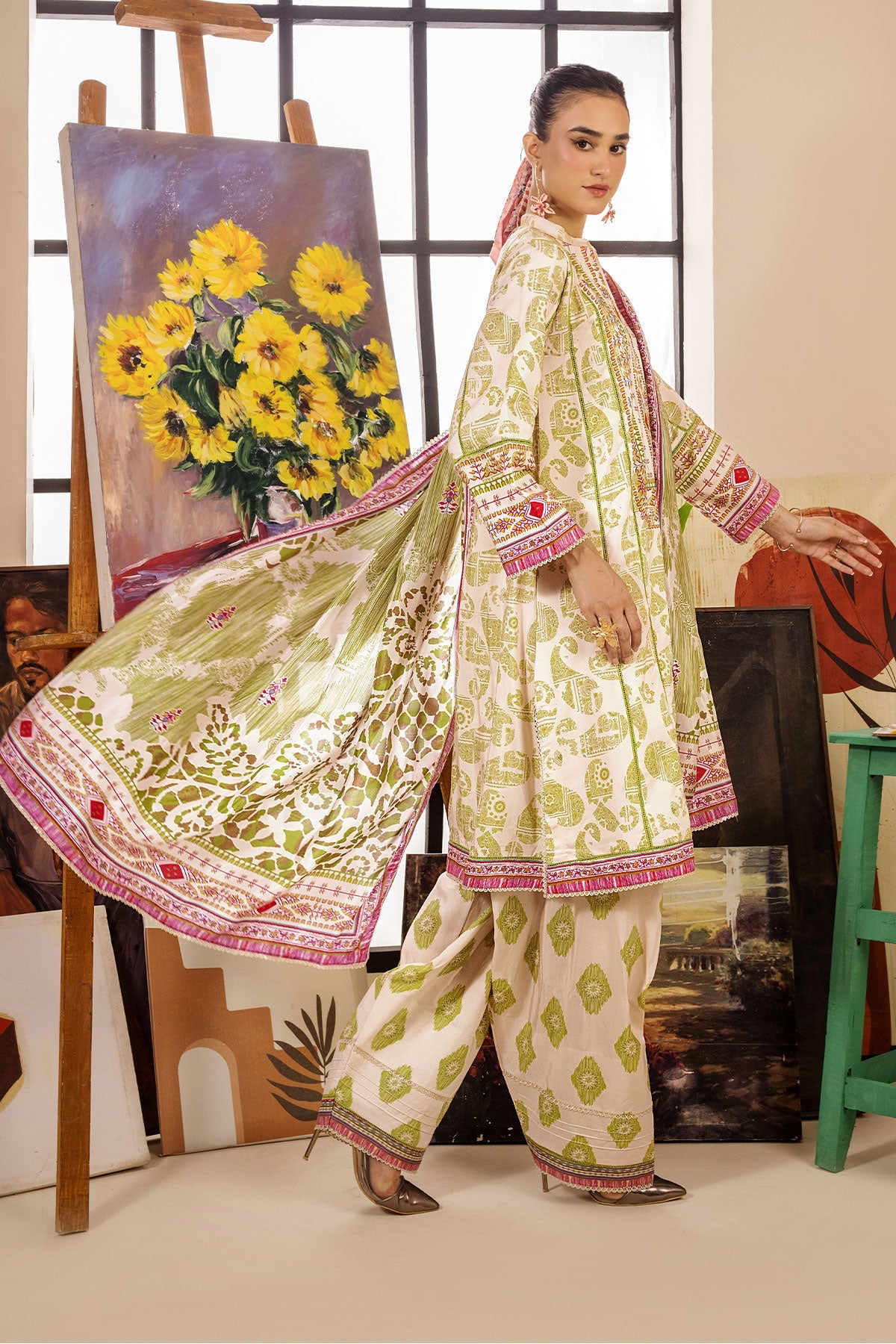 Safwa Limra 3 Piece Printed Premium Viscose Unstitched Sui