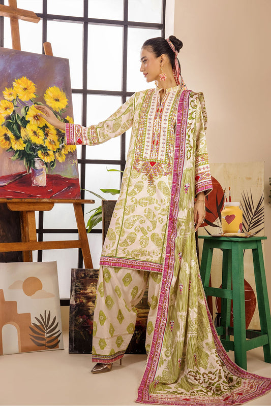 Safwa Limra 3 Piece Printed Premium Viscose Unstitched Sui