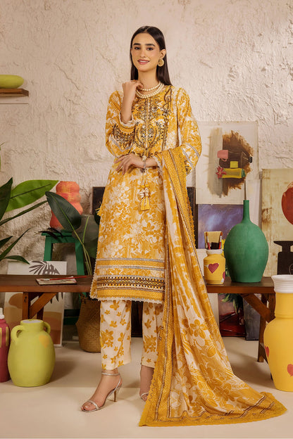 Safwa Limra 3 Piece Printed Premium Viscose Unstitched Sui