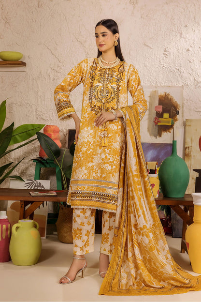 Safwa Limra 3 Piece Printed Premium Viscose Unstitched Sui