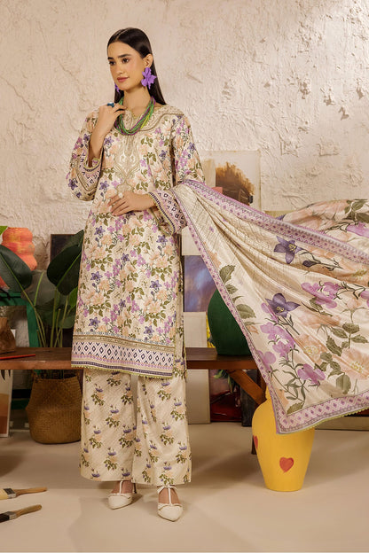 Safwa Limra 3 Piece Printed Premium Viscose Unstitched Sui