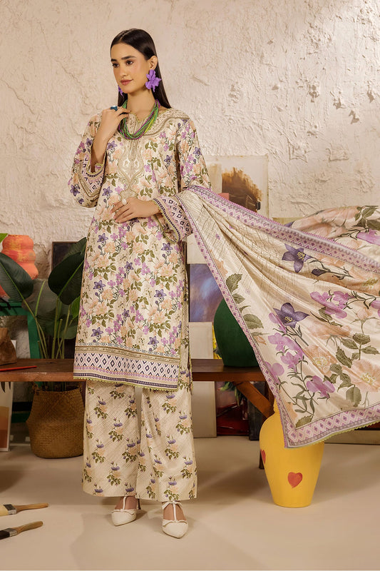 Safwa Limra 3 Piece Printed Premium Viscose Unstitched Sui