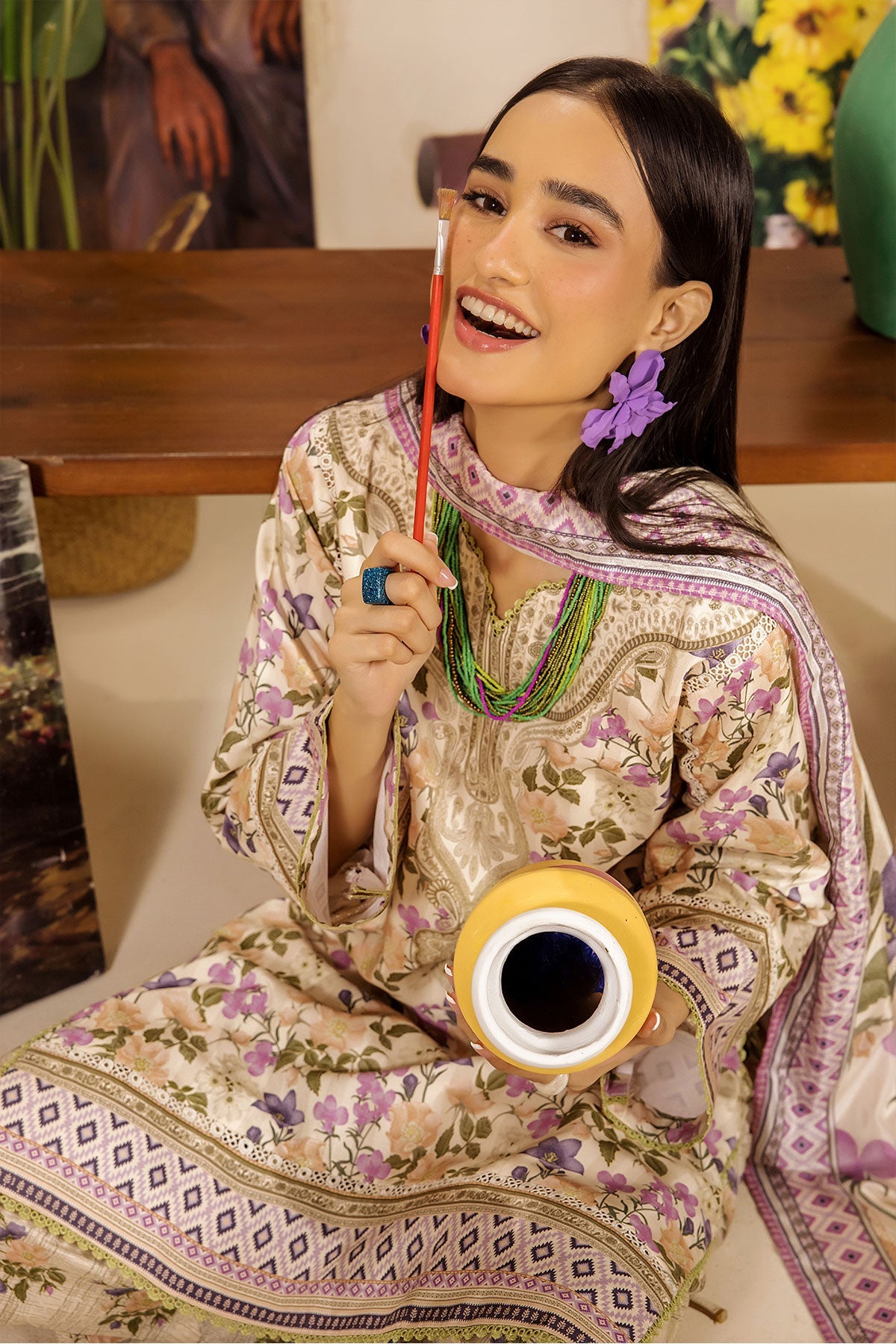 Safwa Limra 3 Piece Printed Premium Viscose Unstitched Sui