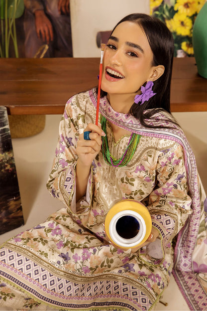 Safwa Limra 3 Piece Printed Premium Viscose Unstitched Sui