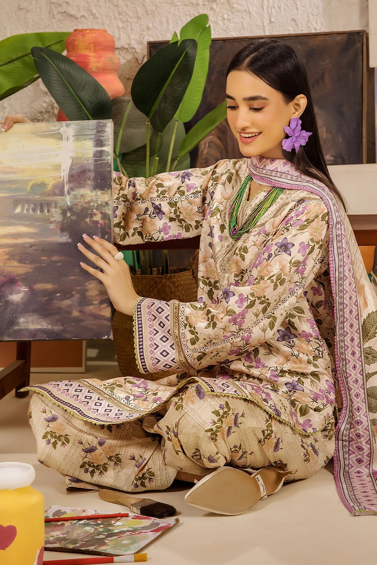 Safwa Limra 3 Piece Printed Premium Viscose Unstitched Sui