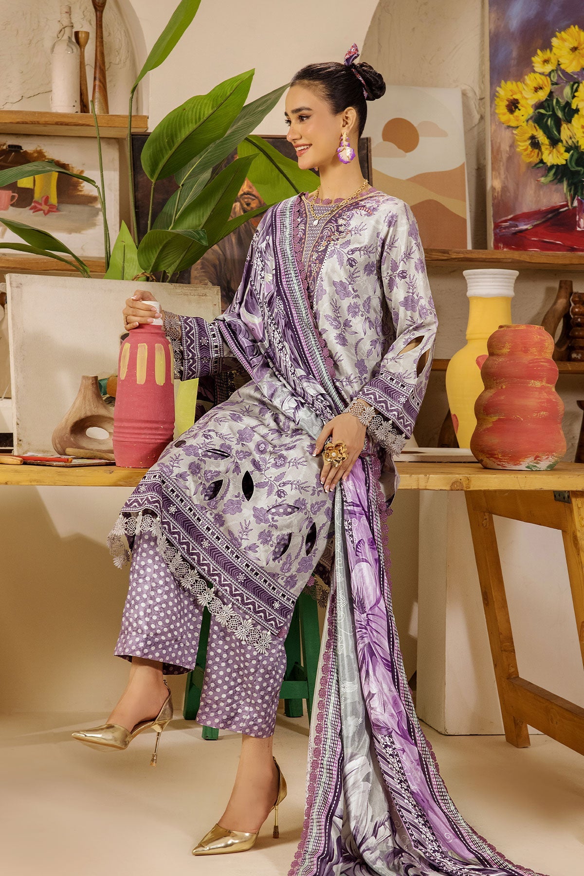 Safwa Limra 3 Piece Printed Premium Viscose Unstitched Sui