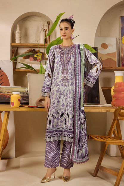 Safwa Limra 3 Piece Printed Premium Viscose Unstitched Sui