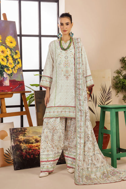 Safwa Limra 3 Piece Printed Premium Viscose Unstitched Sui