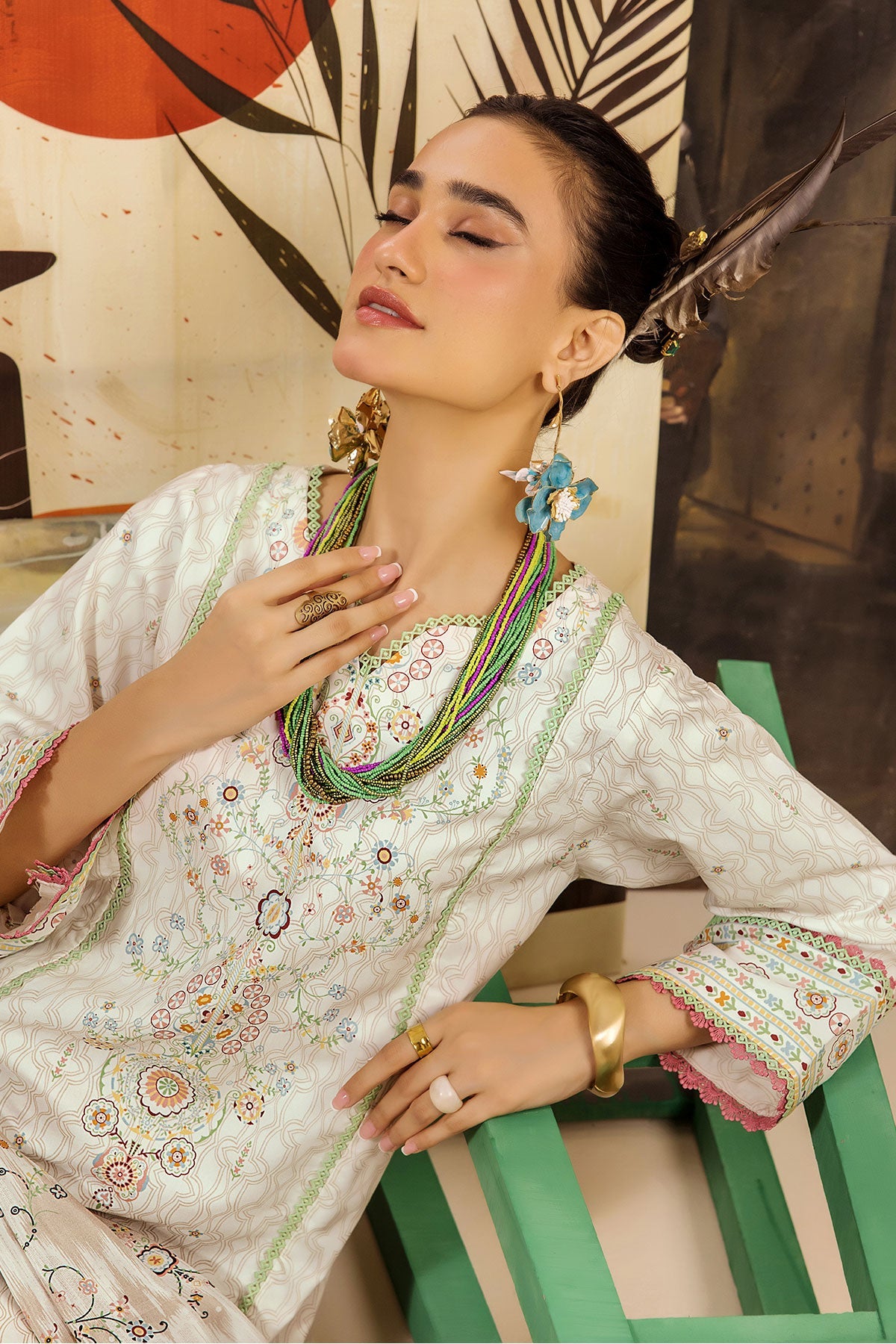 Safwa Limra 3 Piece Printed Premium Viscose Unstitched Sui