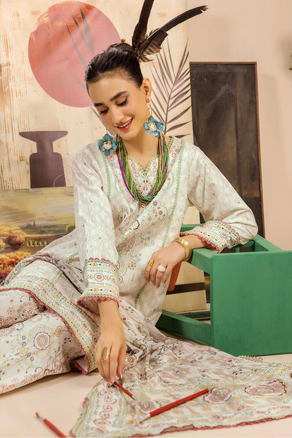 Safwa Limra 3 Piece Printed Premium Viscose Unstitched Sui