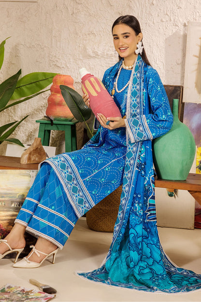 Safwa Limra 3 Piece Printed Premium Viscose Unstitched Sui