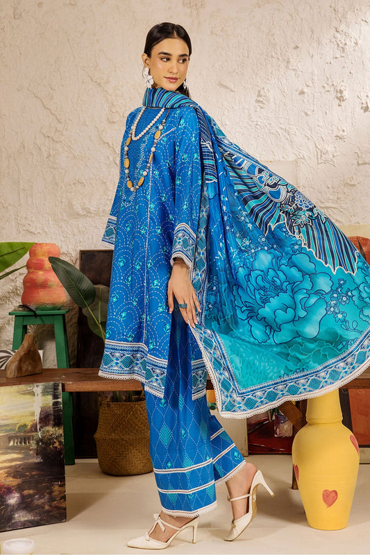 Safwa Limra 3 Piece Printed Premium Viscose Unstitched Sui